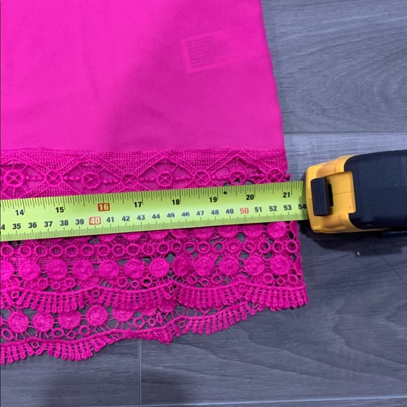 Target Xhilaration hot pink top with crochet detail (size L) - Picture 7 of 10